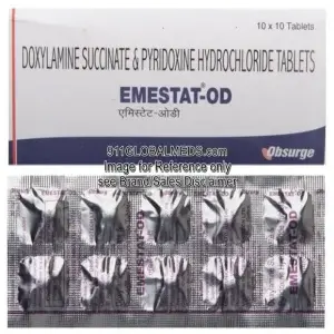 911 Global Meds to buy Generic Doxylamine Succinate + Pyridoxine Hydrochloride 20 mg + 20 mg Tablet online