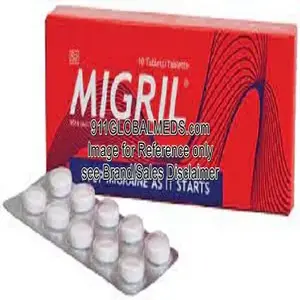 911 Global Meds to buy Brand Migril 2 mg + 50 mg + 100 mg Tablet of GlaxoSmithKline online