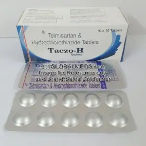 911 Global Meds to buy Generic Telmisartan + Hydrochlorothiazide 40 mg + 12.5 mg Tablet online