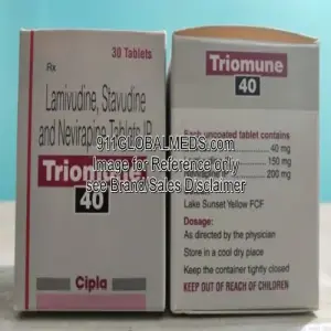 911 Global Meds to buy Generic Lamivudine + Stavudine + Nevirapine 40 mg + 10 mg + 70 mg Tablet online