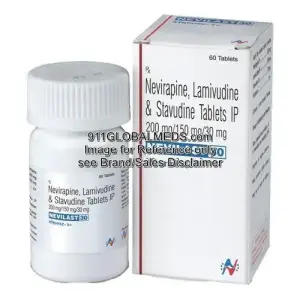 911 Global Meds to buy Generic Lamivudine + Stavudine + Nevirapine 150 mg + 30 mg + 200 mg Tablet online