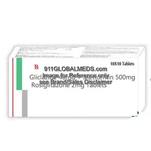 911 Global Meds to buy Generic Rosiglitazone + Metformin 4 mg + 500 mg Tablet online