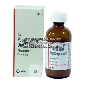 911 Global Meds to buy Brand Noxafil  40 mg / 105 mL Bottle of MSD online