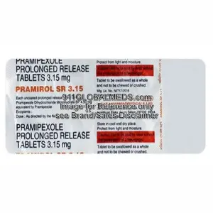 911 Global Meds to buy Generic Pramipexole Dihydrochloride PR 3.15 mg Tablet online