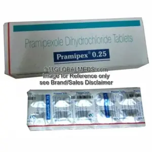 911 Global Meds to buy Generic Pramipexole Dihydrochloride 0.25 mg Tablet online