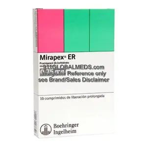 911 Global Meds to buy Brand Mirapex ER 0.75 mg Tablet of Boehringer Ingelheim online