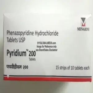 911 Global Meds to buy Brand Pyridium 200 mg Tablet of Menarini online