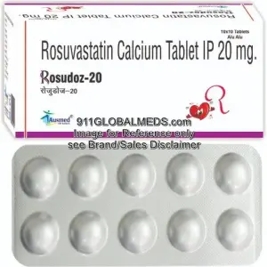 911 Global Meds to buy Generic Rosuvastatin 20 mg Tablet online