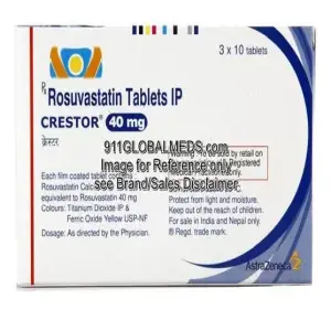 911 Global Meds to buy Brand Crestor 40 mg Tablet of AstraZeneca online