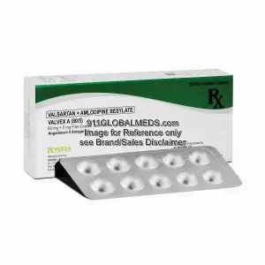 911 Global Meds to buy Generic Amlodipine + Valsartan 5 mg + 80 mg Tablet online