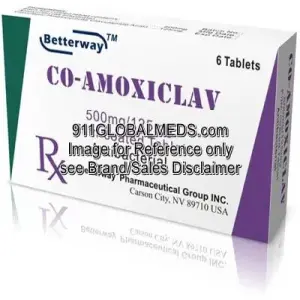 911 Global Meds to buy Brand Augmentin 500 mg + 125 mg Tablet of GlaxoSmithKline online