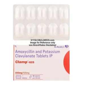 911 Global Meds to buy Generic Amoxicillin + Clavulanic acid 500 mg + 125 mg Tablet online