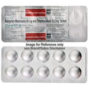 911 Global Meds to buy Generic Azilsartan Medoxomil + Chlorthalidone 40 mg + 12.5 mg Tablet online