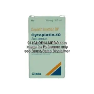 911 Global Meds to buy Generic Cisplatin 10 mg / 20 mL Vials online