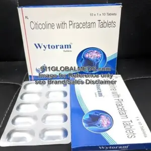 911 Global Meds to buy Generic Citicoline + Piracetam 500 mg + 800 mg Tablet online